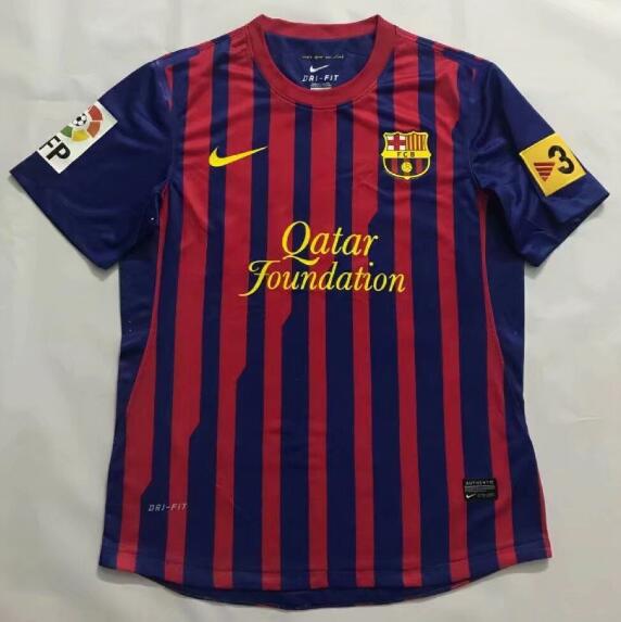 2011-12 Barcelona Retro Home Kit Soccer Jersey With Patch